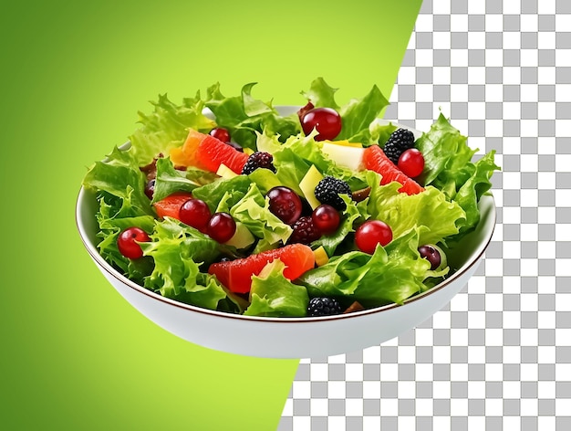 PSD ensalada de verduras con fondo transparente.