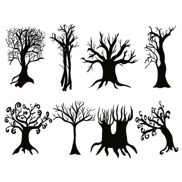 Un ensemble d'arbres pour Halloween
