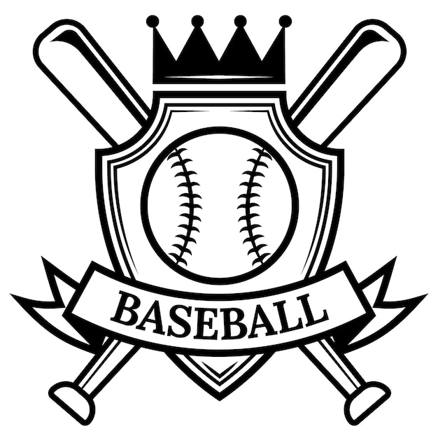 PSD ensemble de badges de baseball et de logo