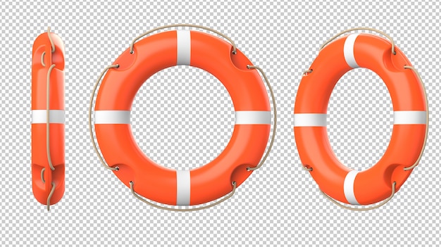 Ensemble de bouées de sauvetage orange
