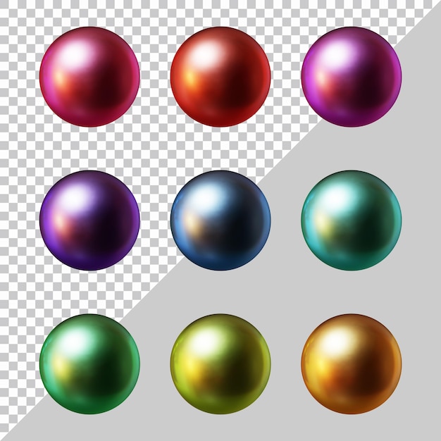 Ensemble de boule de sphère de forme ronde en rendu 3d