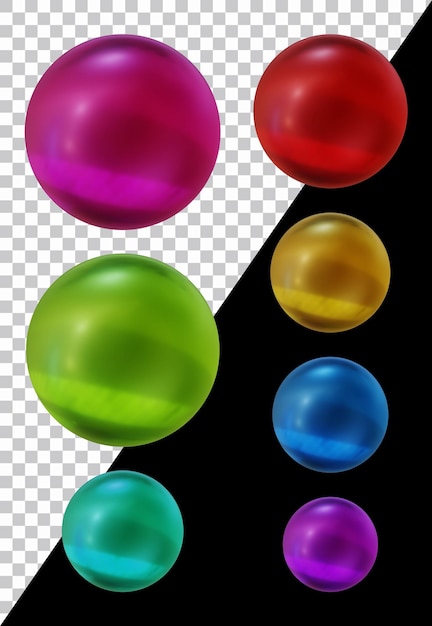 PSD ensemble de boule de sphère de forme ronde en rendu 3d