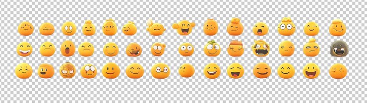 PSD un ensemble de boutons colorés avec le mot heureux sur eux