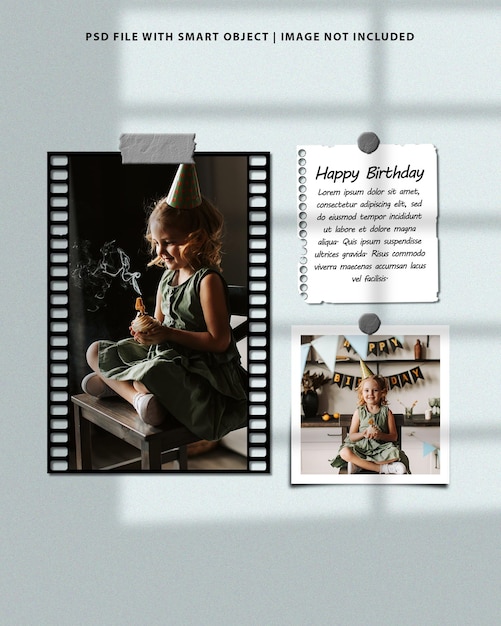 Ensemble De Cadres Photo Anniversaire Maquette Psd Premium Psd Premium Psd Premium