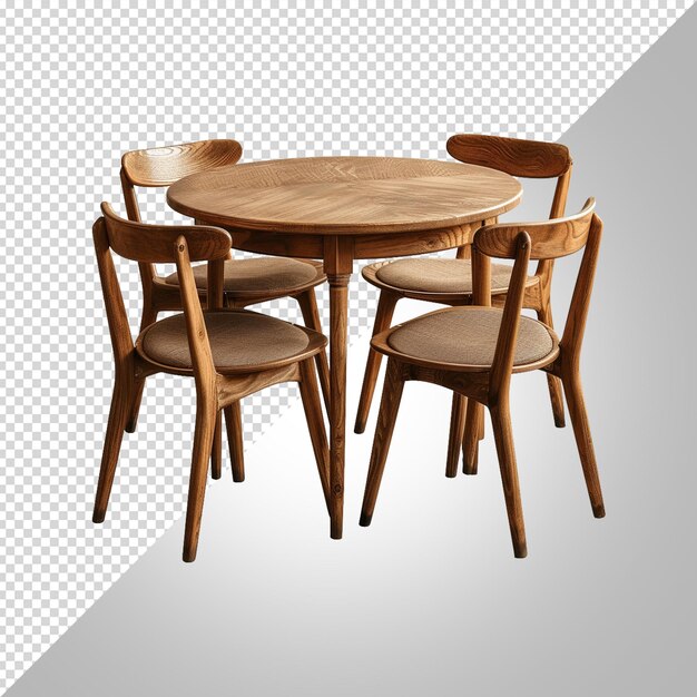 PSD un ensemble de chaises et de tables avec une chaise en dessous