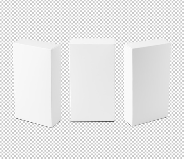 PSD ensemble de fichier psd de découpe de maquette de boîte blanche