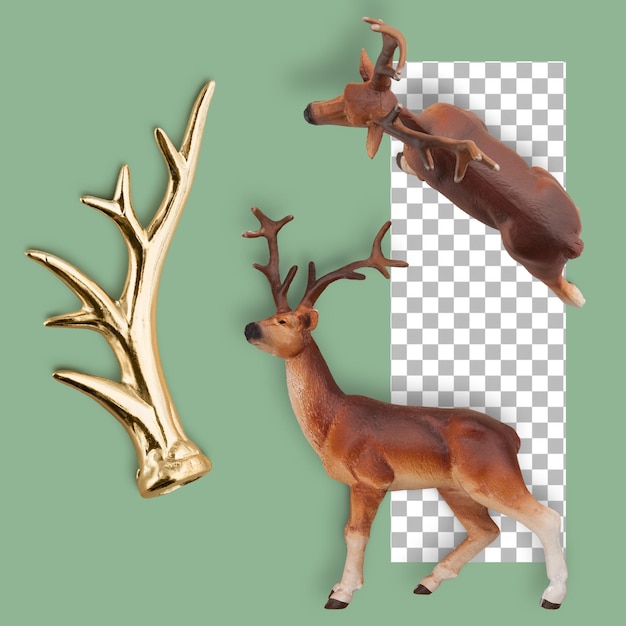 PSD ensemble de figurine de cerf pour la décoration de noël