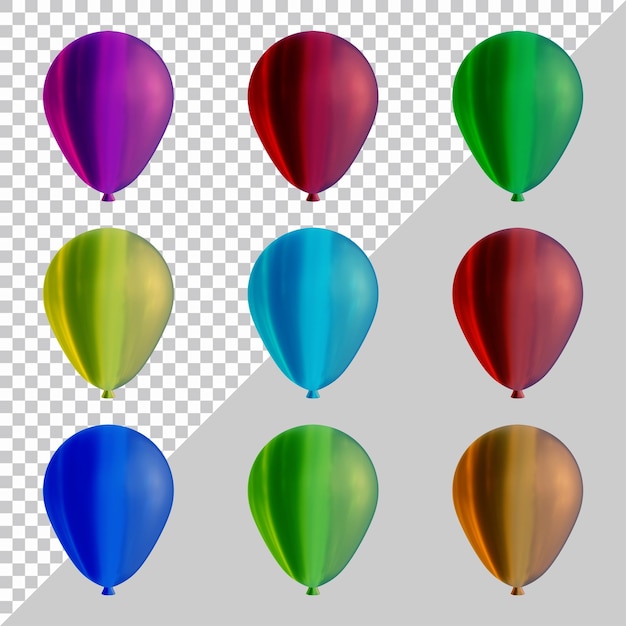 Ensemble De Formes De Ballons En Rendu 3d