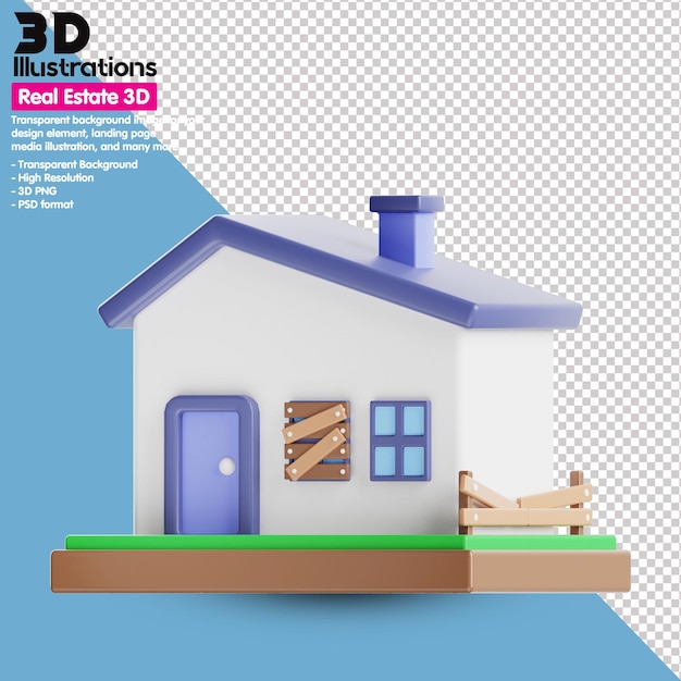 Ensemble d'icônes 3D Immobilier