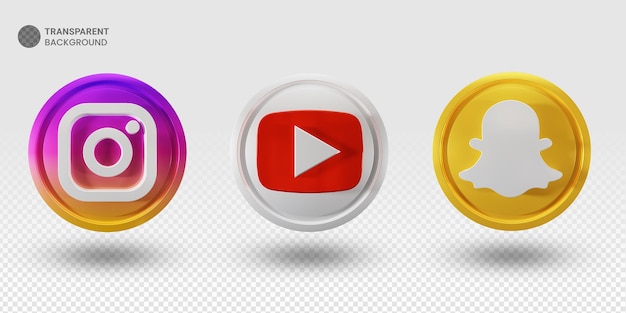 Un ensemble d'icônes colorées avec le logo youtube dessus