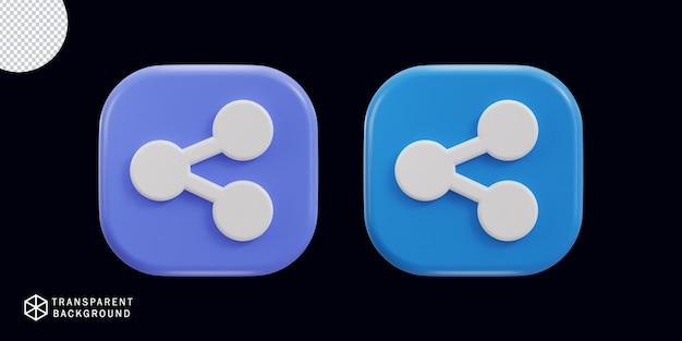 Ensemble d'illustrations vectorielles d'icône de partage 3D