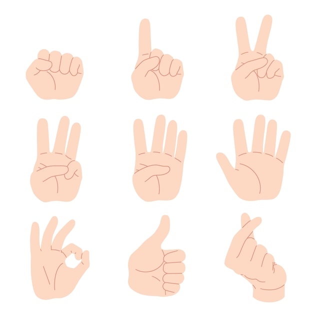 un ensemble d'images différentes de gestes différents