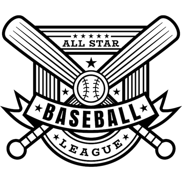 Ensemble d'insignes imprimés avec des logos de baseball