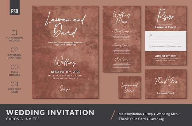 Ensemble D'invitation De Mariage