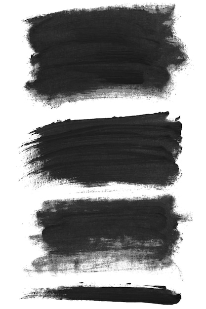 Un ensemble de larges taches noires mélangées sur un fond vide