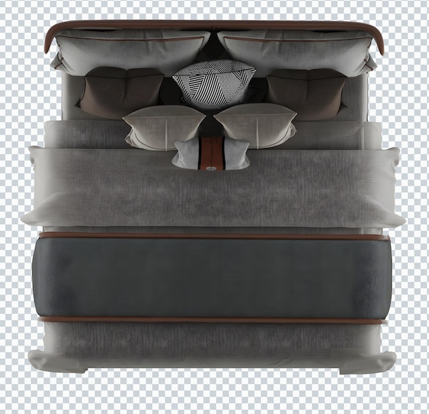 Ensemble de literie marron gris élégant moderne de luxe, vue de dessus