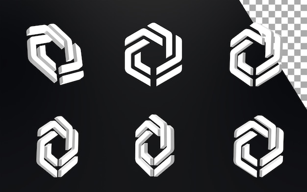 Ensemble de logos créatifs de jeton IMX illustration de rendu 3d icône de logo de crypto-monnaie de jeton de pièce sombre