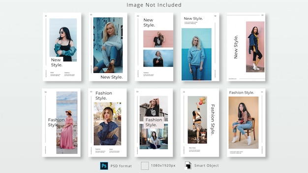 Ensemble De Modèles De Mode Instagram Histoires Psd