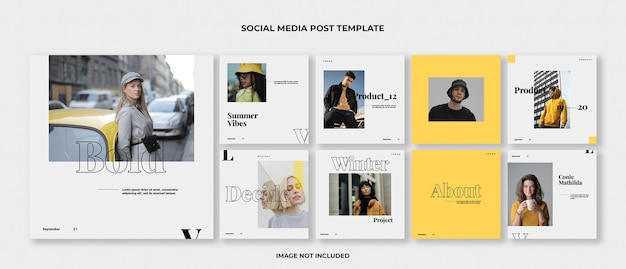 Ensemble de modèles de publication Instagram de mode