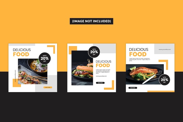 Ensemble de modèles de publication sur les médias sociaux alimentaires