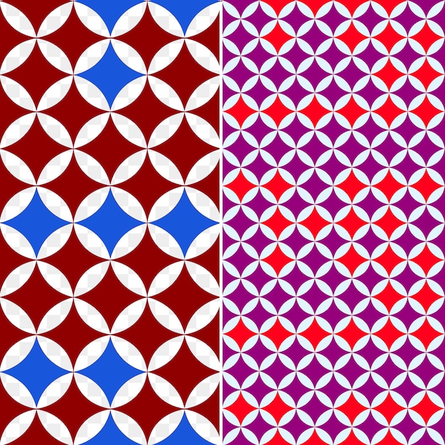 PSD un ensemble de motifs avec des fleurs rouges et violettes