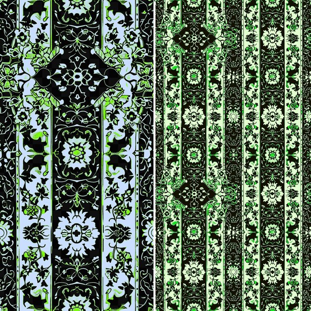 PSD un ensemble de motifs géométriques verts et blancs avec un motif vert et blanc