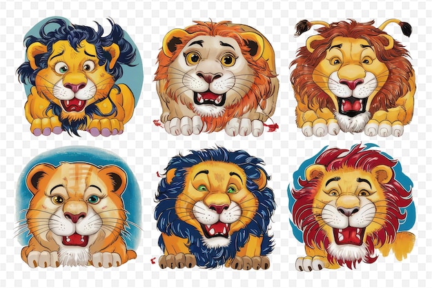 un ensemble de photos de lions avec un lion sur le devant