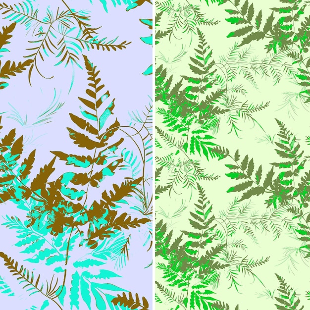 PSD un ensemble de plantes vertes et bleues avec des feuilles et des feuilles