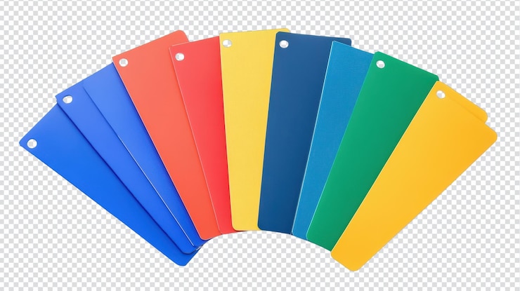 PSD un ensemble polyvalent de signets auto-adhésifs isolés sur un fond blanc parfait pour organiser et mettre en évidence les pages importantes
