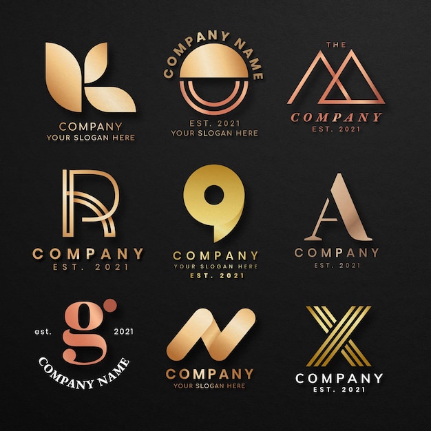 Ensemble psd de logo d'entreprise de luxe