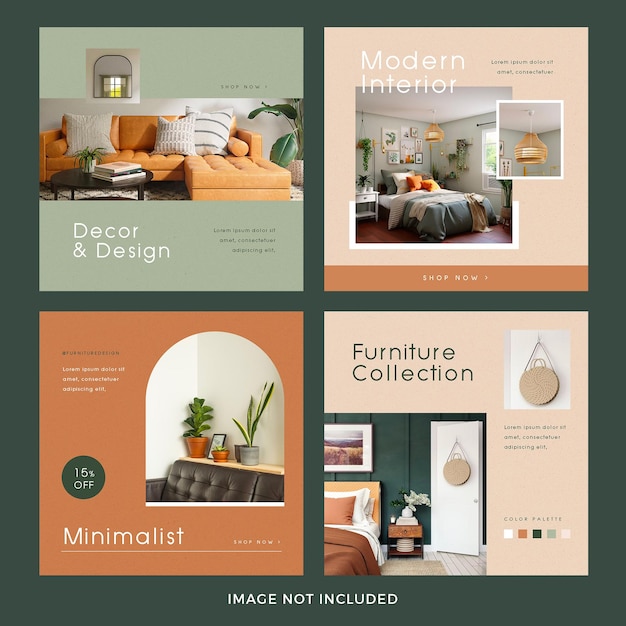 Ensemble De Publications Instagram De Meubles Modernes Psd Premium