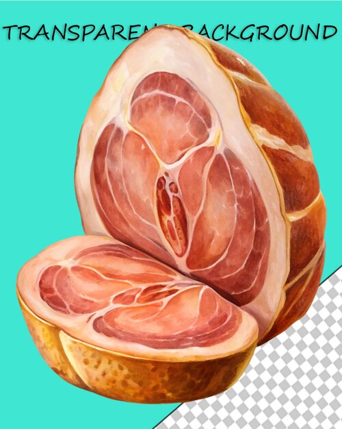 PSD ensemble réaliste de fines bandes de bacon rashers crus ou fumés isolés sur le fond