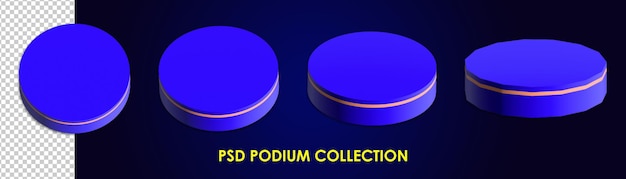 PSD ensemble de rendu 3d de la collection podium podium