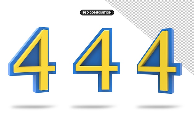 Ensemble de rendu 3D numéro 4 psd premium