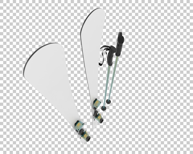 PSD ensemble de ski isolé sur fond transparent illustration du rendu 3d