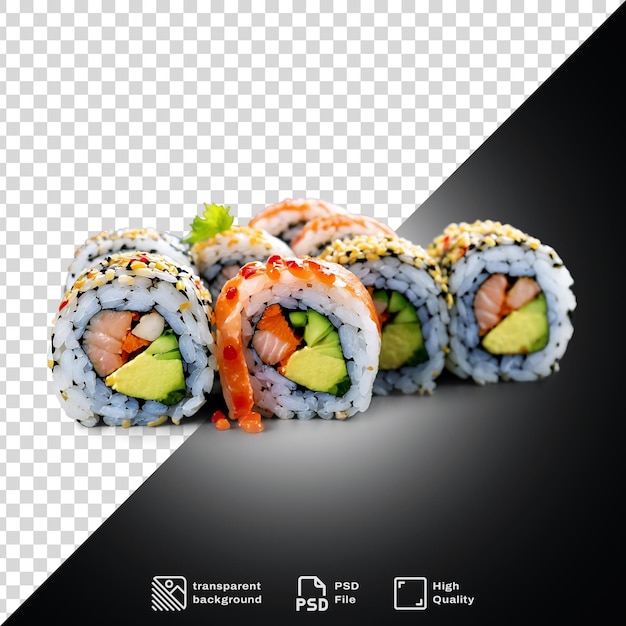 PSD un ensemble de sushi sur un fond transparent