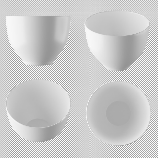 Ensemble De Tasse De Thé Blanc Isolé Sur Fond Alpha 3d Render