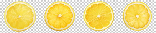 PSD ensemble de tranches de citron isolées sur un fond transparent png psd