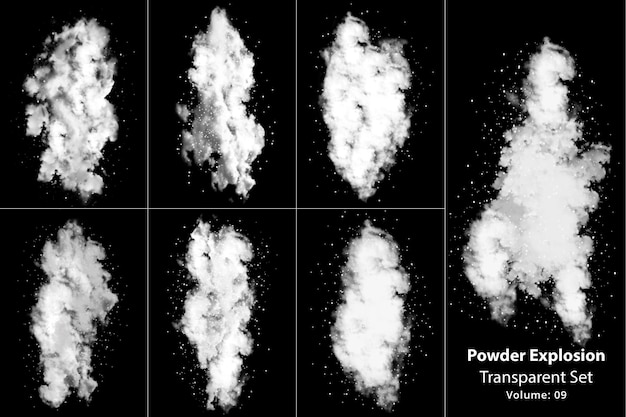 PSD ensemble transparent de fumée d'explosion de poudre