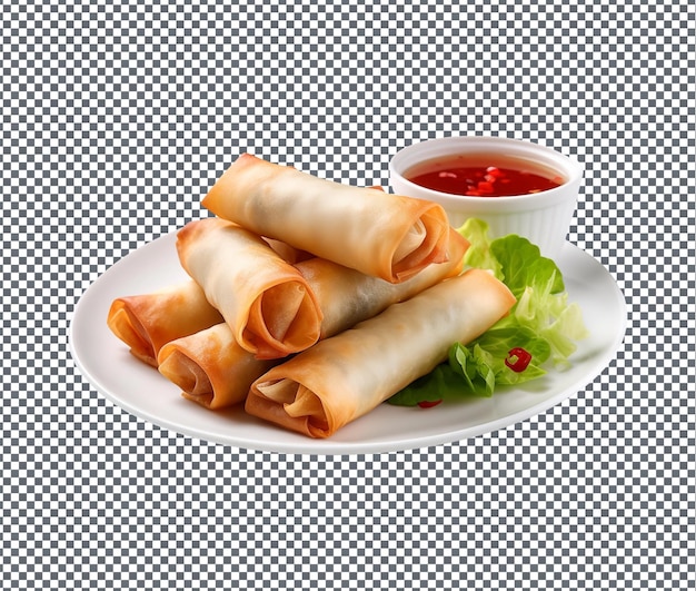 PSD então delicioso spring rolls chun juan isolado em fundo transparente