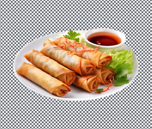 PSD então delicioso spring rolls chun juan isolado em fundo transparente