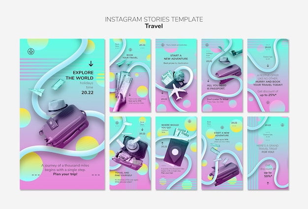 PSD entdecken sie die instagram-geschichten-vorlage für die welt