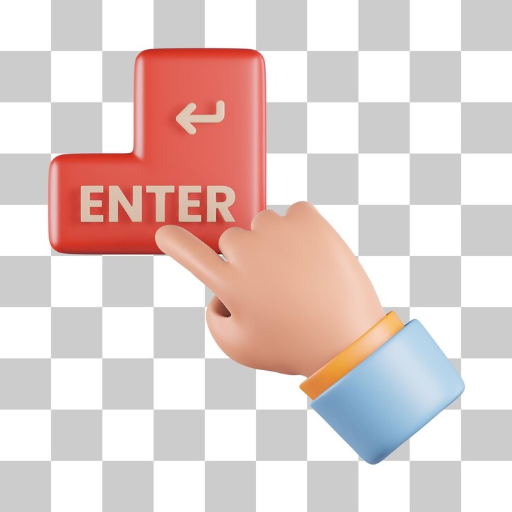 PSD enter click 3d icon