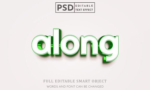 Entlang 3D-Text-Stil-Effekt psd mit Premium-Hintergrund