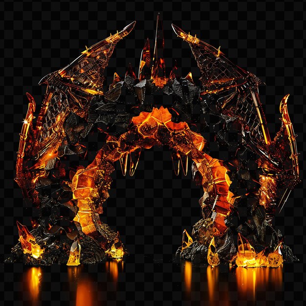 PSD entrada arcane dragons lair com escalas de dragão e projeto de tesouro cnc frame art ink creative psd