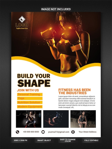 Entrada en las redes sociales de fitness del gimnasio