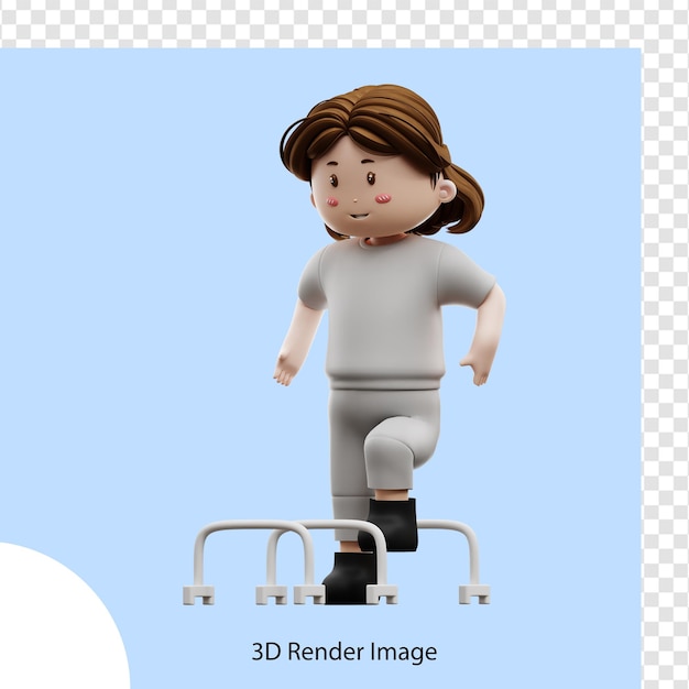 Entraînement D'agilité D'entraînement De Femme De Rendu 3d