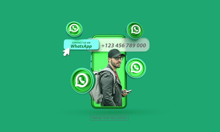 PSD entre em contato conosco no modelo de banner de mídia social do whatsapp com ícone 3d