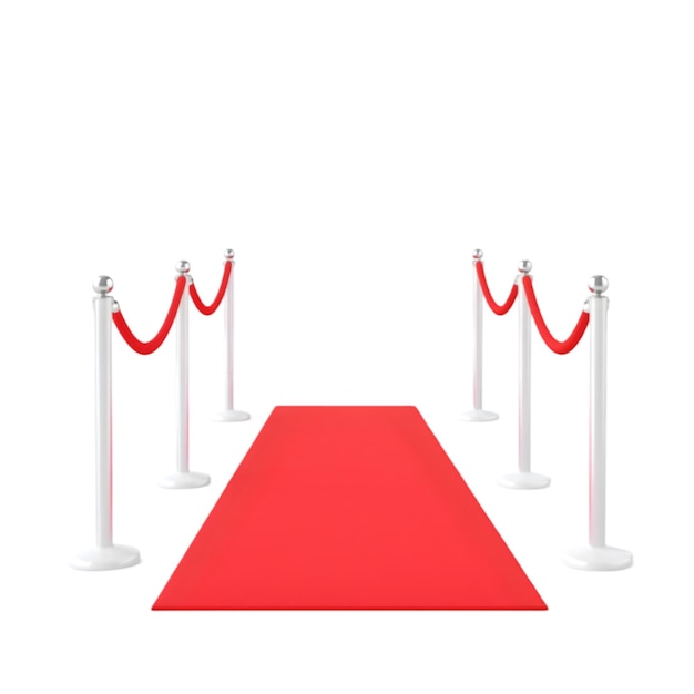 Entrée sur tapis rouge avec des cordes et des poteaux Concept d'événement VIP