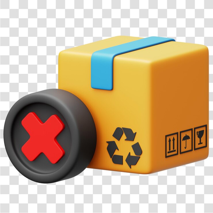 PSD entrega cancelar el icono de renderización 3d aislado fondo transparente